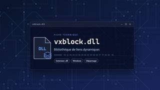 Visuel technique du fichier vxblock.dll, bibliothèque de liens dynamiques de Windows
