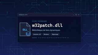 Visuel technique du fichier w32patch.dll, bibliothèque de liens dynamiques de Windows