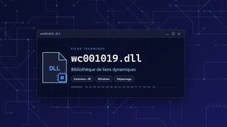 Visuel technique du fichier wc001019.dll, bibliothèque de liens dynamiques de Windows