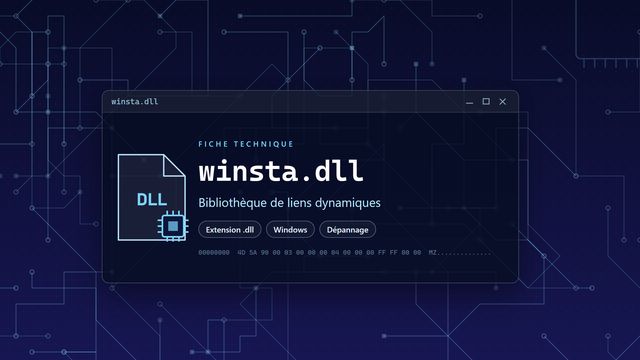 Erreur winsta.dll : causes et solutions Visuel technique du fichier winsta.dll, bibliothèque de liens dynamiques de Windows