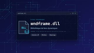 Visuel technique du fichier wndframe.dll, bibliothèque de liens dynamiques de Windows